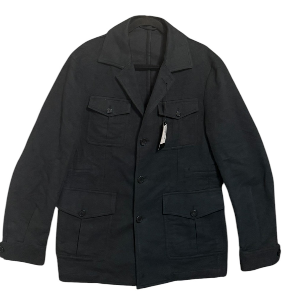 NWT Knot Standard Safari Jacket Holland & Sherry Savile Row Cotton Black Men 40